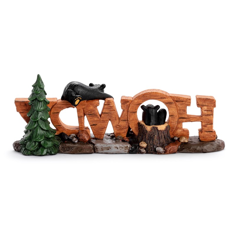 DEMDACO Bearfoots by Jeff Fleming Rustic Black Bear Howdy 9