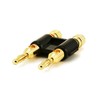 Monoprice Dual 24k Gold Plated Speaker Banana Plugs, Black