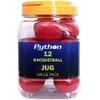 Python Red Racquetballs (Value Pack - 12 Ball Jug/Lightning Fast!)
