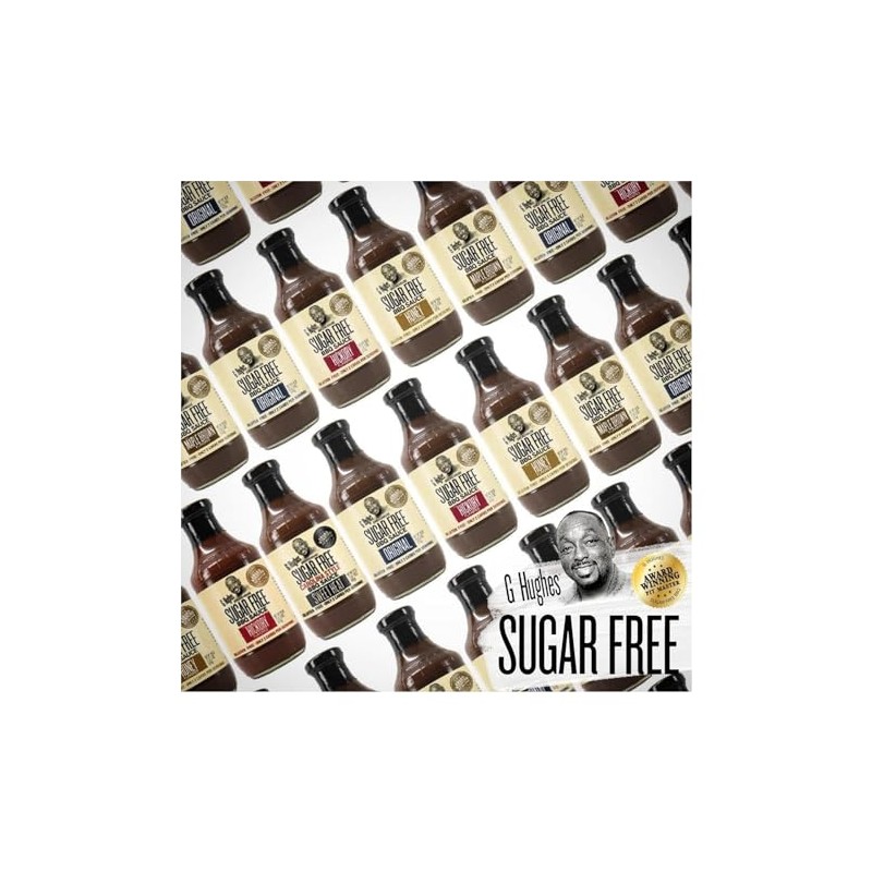 G Hughes BBQ Sauce SugarFree Maple Brown