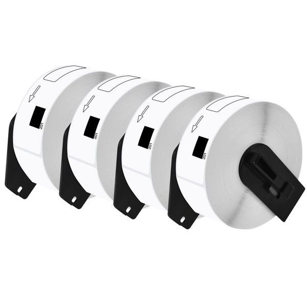 NineLeaf (4 Roll, 1600 Labels) Compatible for Brother DK1201 DK-1201