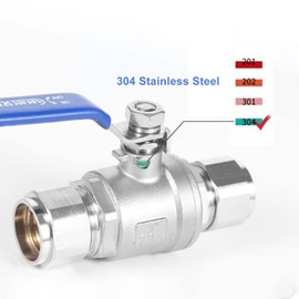 1 1/4 Inch DN32 Ball Valve with Female Thread and Male Thread, 304 Stainless Steel, 1000 WOG, for Water, Seawater, Air, Oil, Steam Media