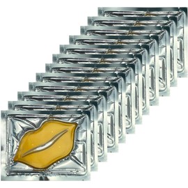 Juyou 30 Pieces Pink Gel Collagen Lip Mask Crystal Lip Pads For Moisturizing, Anti-Wrinkle, Anti-Aging, Firms & Hydrates Lips (Gold)