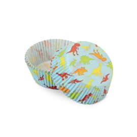 Kaffeehaus Diamant Dino Muffin Cases Pack of 50 in Blue, Paper Muffin Cases for Making Cupcakes & Muffins, Ideal for Children's Birthdays, Parties & Celebrations