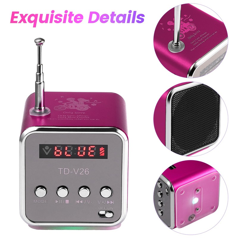 iplusmile TD-V26 Digital Speaker Mini Speaker FM Radio Stereo MP3