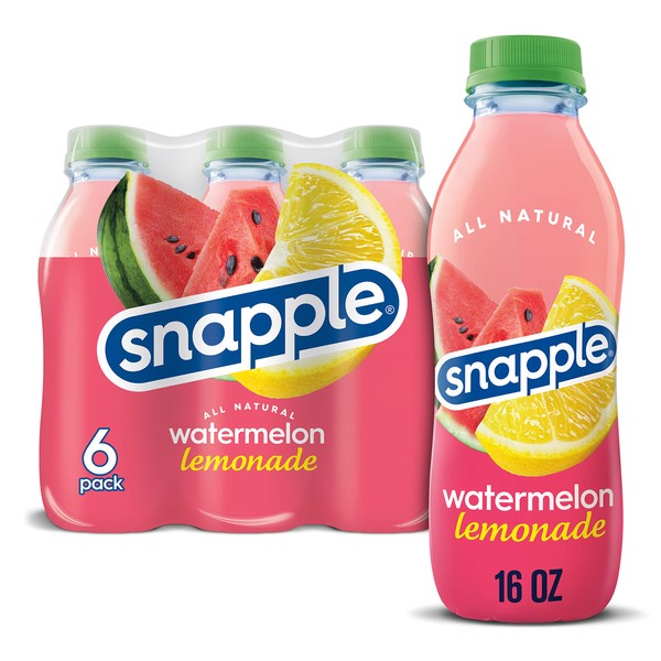 Snapple Watermelon Lemonade, 16 fl oz recycled plastic bottle, 6 pack