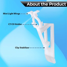 MIK Solutions Christmas Light Clips for Shingles - Roof Light Clips, Gutter Light Clips for C7 C9 Christmas Lights for Shingle and Tile Roofs, Gutter Clips Outdoor Hooks for String Lights (100 Pack)