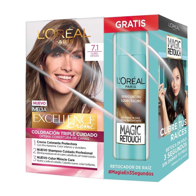 L'Oreal Paris, Tinte De Cabello Excellence Creme De Tono 7.1