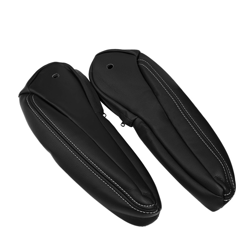 Mievlyo Black Leather Driver & Passenger Side Armrest Cover Compatible