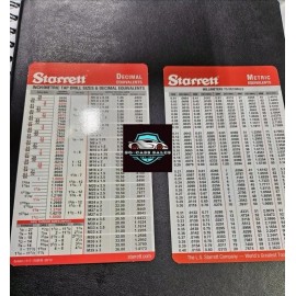 Starrett Pocket Starrett Metric and Decimal Equivalents Chart Machinist F1/E6