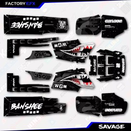 Factory EFX Black Savage Camo Racing Fender Graphics Kit fits Yamaha Banshee 350 Twin