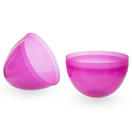 Big and Bold: Set of 3 Easter Eggs - One Jumbo Size and Two Large Pink Plastic Eggs, All 10 Inches