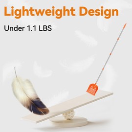 Chicken Poop Scooper with Rake - Lightweight Chicken Poop Shovel for Small Farm Animals - Sand Sifting Shovel with Adjustable Long Handle (38-67'') - Easy to Use for Women & Seniors (Orange)