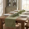 yuboo Olive Green Table Runner 72 Inches Long, Summer Checked