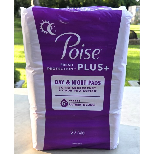 POISE PLUS Day & Night Pads 27 Count Extra Absorbency