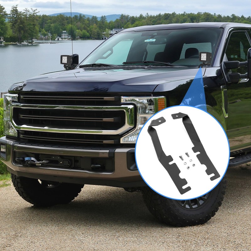 WSays Upper Hood Hinge Ditch LED Light Mount Brackets Compatible