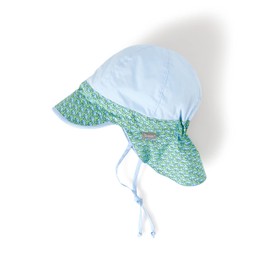 Sterntaler Baby Boys Peaked Cap Ties Neck Protection and Whale Pattern Hat, Blue (sky 325)