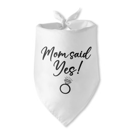 Mom Said Yes Dog Bandana Engagement Gifts for Couples Announcement Wedding Photo Prop Pet Scarf Accessories for Pet Dog Lovers Gifts
