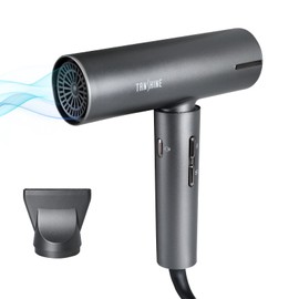 TANSHINE High-Speed Hair Dryer 110000RPM,1400W Professional Hair Dryer with Magnetic Nozzle for Salon Travel,Negative Ionic Blow Dryer with LED Lights for Fast Drying,High Speed Brushless Motor,Grey