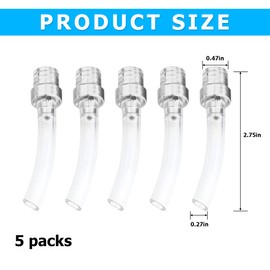 5PCS Motorcycle Gas Fuel Tank Cap Vent, Breathing Tube Hose Two-Way Fuel-Saving Vent Breather Cap, CNC Aluminum PVC Vent Hose Tube for All Dirt Bike Off-Road Motorcycles ATVs (Silver)