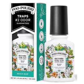 Poo-Pourri Before-You-Go Toilet Spray, Beach Bum, 2 Fl Oz, Up to 100 Uses, Bathroom Odor Deodorizer with Essential Oils for Home or Work, Travel Essentials, TSA Approved Size, Coconut, Orchid Scent