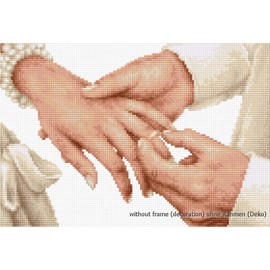 Luca-S Forever Wedding Ring Counted Cross Stitch Kit, Multi-Colour