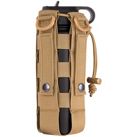 IronSeals Adjustable Tactical Water Bottle Holder Pouch, Drawstring Top Closure Sports Bottle Pouch Belt Holder