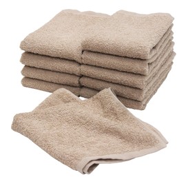 Commercial Hand Towels, Hot Towels, 120 Momme, Set of 10, Gray Beige, Made in Japan, Senshu Towels, Instant Absorption, Quick Drying, Quick Drying, Room Drying, Durable, Solid, 100% Cotton