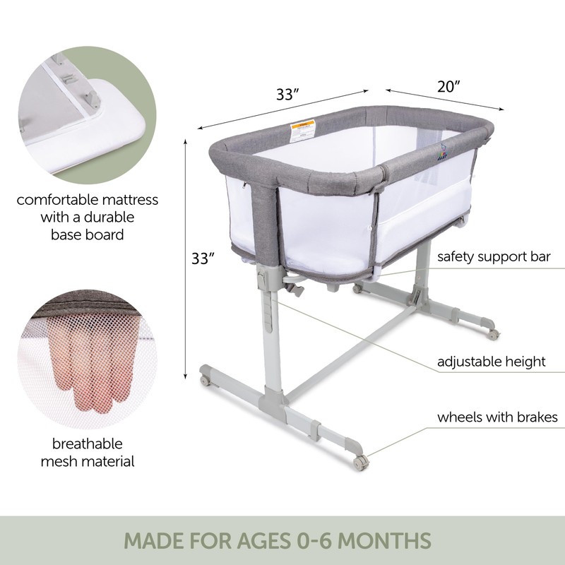 3 in 1 Baby Bassinet, Bedside Sleeper, & Playpen, Easy