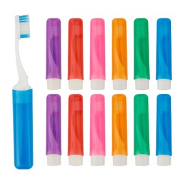 Travel Toothbrush 12PCS Travel Toothbrush Set Mini Toothbrushes Portable Travels Size Toothbrushes with Case Folding Traveling Tooth Brush Individually Wrapped Small Tooth Brush for Camping Home