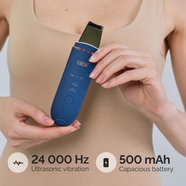 GESS Sky Pore Cleanser Face, Ultrasonic Skin Scrubber, Exfoliating Device, Iontophoresis, 4 Modes, Anti Acne, Lifting, Ultrasonic Massager (Blue)