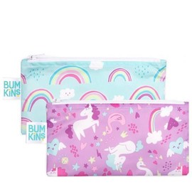 Bumkins Small Snack Bag for Girls Unicorns, 2pcs