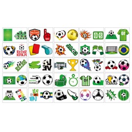 100PCS Soccer Temporary Tattoos - 2.24x3.81 Inch, Fake Tattoos for Kids & Adults, Waterproof for Game Days, Parties, Easy to Apply/Remove (soccer)