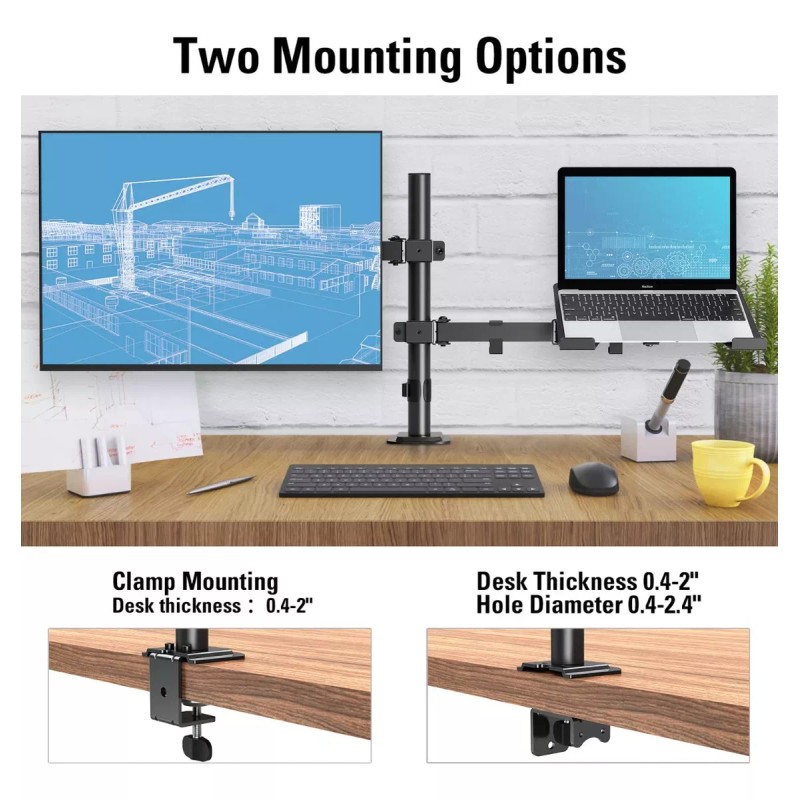 Soporte Base Doble Ergonomica Para Monitor Y Laptop De Mesa