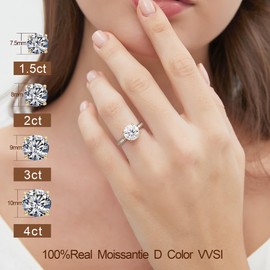 Elio Passero 1.5CT Moissanite Engagement Rings for Women, Moissanite Promise Rings 925 Sterling Silver with 18K Yellow Gold Plated,Wedding Band Moissanite Ring Size 7