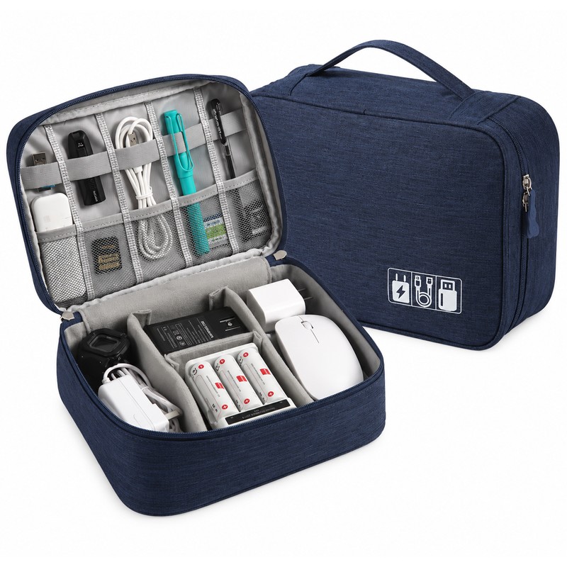 Waterproof Cable Storage Bag, Portable Electronic Organizer Case for USB