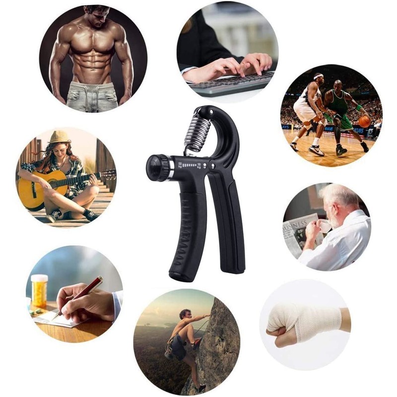 IDEAPRO 2pcs Adjustable Hand Grip Exerciser (10-50kg) - Strengthen Grip,