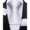 DiBanGu Men’s Plain Silk Necktie, Formal Necktie + Handkerchief +