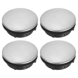 sourcing map 4 Pcs Kitchen Sink Hole Cover, 1.42 Inch Faucet Hole Cover Stainless Steel/Plastic Tap Hole Plate Stopper for Top Holes Kitchen Bathroom Sink Accessories, Silver/Black