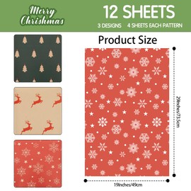 Christmas Gift Wrap Christmas 12 Sheets, 29.52 X 19.68 Inch