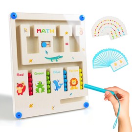 Montessori Toy from 5 6 7 8 9 Years Girls Boys: Gift Girls Boys Children 6-10 Years Educational Games Magnetic Puzzle Wooden Toy from 4-6-8 Gifts for 5-7-9 Years Girls Boys Game