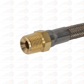 DUCO® PTFE STEAM HOSE w/SS BRAIDED FOR PRESSING MACHINES (3/8" MALE x MALE, 22" LONG)