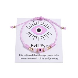 Evil Eye Bracelet for Women Good Luck Bracelet Evil Eye Charm Bracelet Natural Stone Beaded Bracelet Evil Eye Bracelet String Healing Crystal Braceletf for Men Inspirational Bracelet Jewelry Gifts