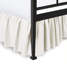 Ruffled Bed Skirt with Split Corners - Ivory, Queen, 24 Inch Drop Bedskirt Expertise Tailored fit Wrinkle Free Dust Ruffled Bed Skirt (Available in All Bed Sizes and 10 Colors)