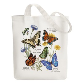 ANATTASOUL Baumwolltasche Personalisiert mit Text in Schmetterling, Leinwand Geschenk Tragetasche für Damen Freundin Mama Schwestern Ehefrau Geburtstag, Muttertag Tasche