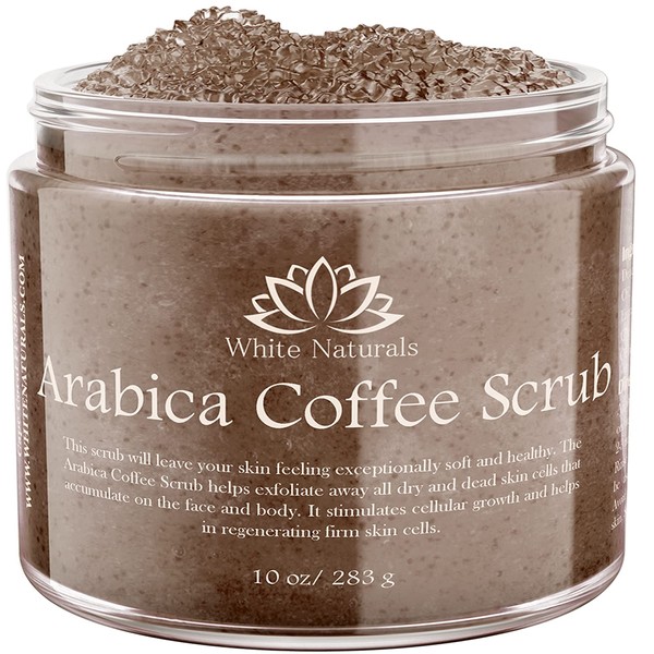 Arabica Coffee Scrub, Organic Moisturizing and Exfoliating Scrub for Body, Face, Hands and Feet, Shower Scrub for Smoother and Softer Skin.