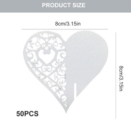 Seat Cards Wedding, White Heart Glass Place Cards, 50 x White Heart on Glass, White Heart Motifs, Name Cards, Scattered Hearts White, Wedding Table Cards, Paper Hearts Wedding, Name Cards, Table