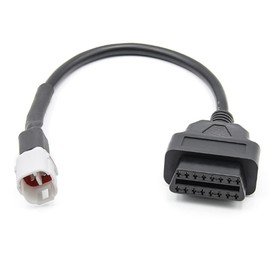 Terizger OBD2 Adapter Cable,Motorcycle Diagnostic Scanner Cable OBD 4 Pin Diagnostic Adapter to OBD2 Fault Code Reader Motorcycle Scanner Fit for Yamaha