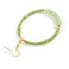 Sage Green Glass Bead Hoop Earrings with Pale Jade Accents,