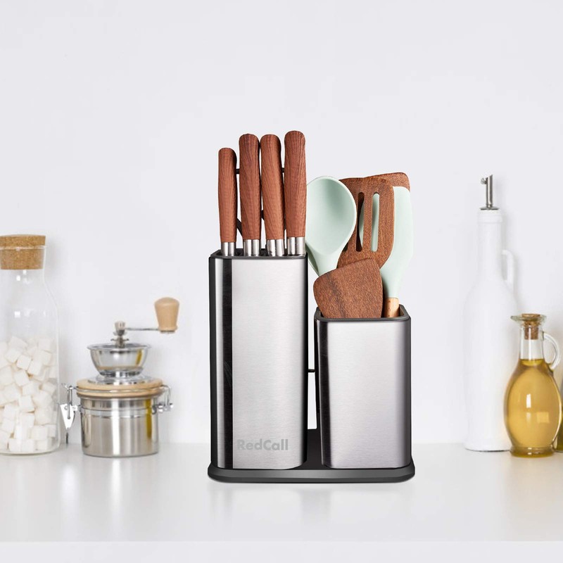 RedCall Kitchen Knife Holder,Stainless Steel Universal Knife Block Without Knives